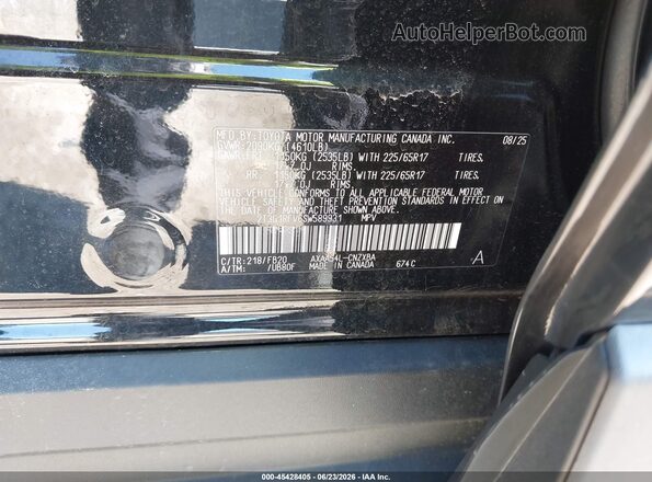 2T3G1RFV6SW589931 2025 TOYOTA RAV4 Black Շարժիչի բաժամունքի տեսք