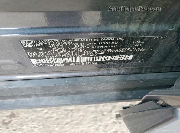 2T3G1RFV7LW101572 2020 TOYOTA RAV4 Gray 