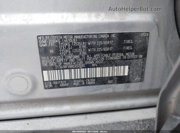 2T3G1RFV8RC457085 2024 TOYOTA RAV4 Silver Vista del compartimento del motor