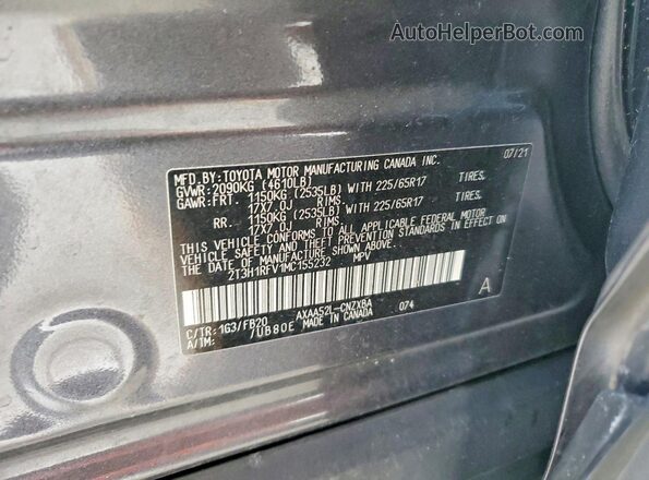 2T3H1RFV1MC155232 2021 TOYOTA RAV4 Black 