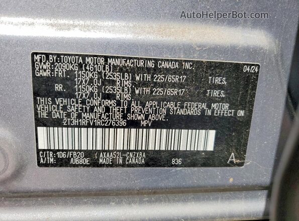 2T3H1RFV1RC276396 2024 TOYOTA RAV4 Silver 