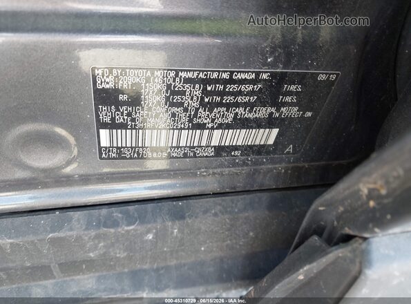 2T3H1RFV2KC029491 2019 TOYOTA RAV4 Gray Widok komory silnika