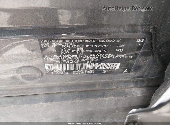 2T3H1RFV3LW075461 2020 TOYOTA RAV4 Gray 