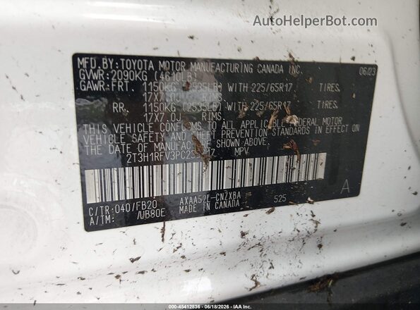 2T3H1RFV3PC235717 2023 TOYOTA RAV4 White ძრავის განყოფილების ხედი