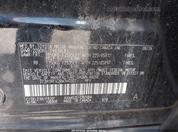 2T3H1RFV3RW340307 2024 TOYOTA RAV4 Black ძრავის განყოფილების ხედი