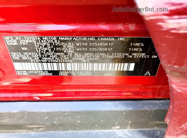 2T3H1RFV4RW324889 2024 TOYOTA RAV4 Red 