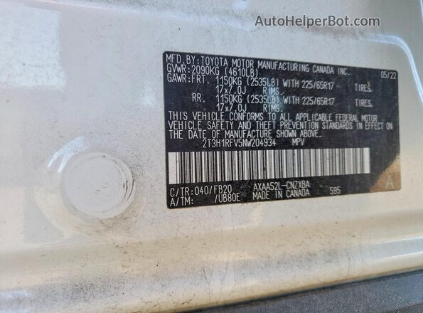 2T3H1RFV5NW204934 2022 TOYOTA RAV4 Белый Вид подкапотного пространства