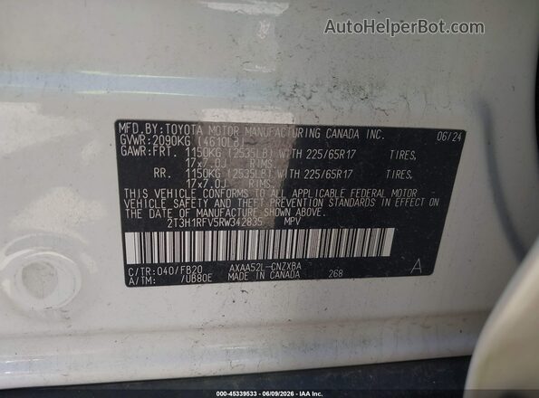2T3H1RFV5RW342835 2024 TOYOTA RAV4 White Engine compartment view