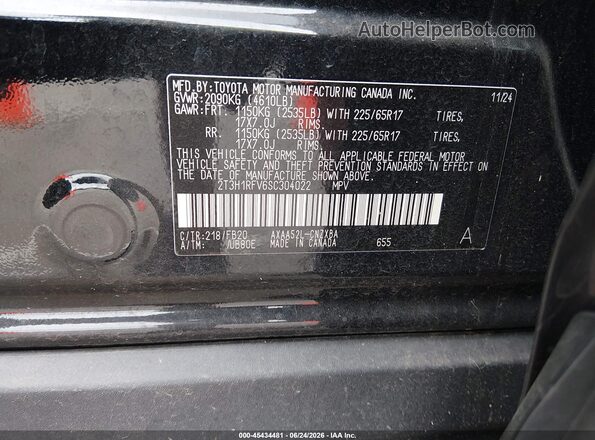 2T3H1RFV6SC304022 2025 TOYOTA RAV4 Черный Вид подкапотного пространства
