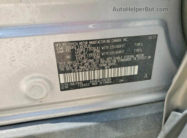 2T3H1RFV7MC128164 2021 TOYOTA RAV4 Silver 