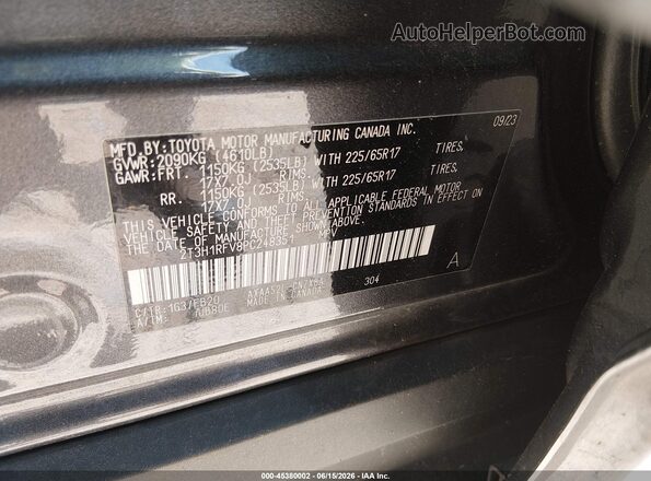 2T3H1RFV8PC248351 2023 TOYOTA RAV4 Gray Շարժիչի բաժամունքի տեսք
