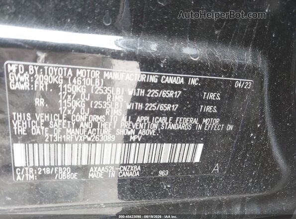 2T3H1RFVXPW263089 2023 TOYOTA RAV4 Серый Вид подкапотного пространства