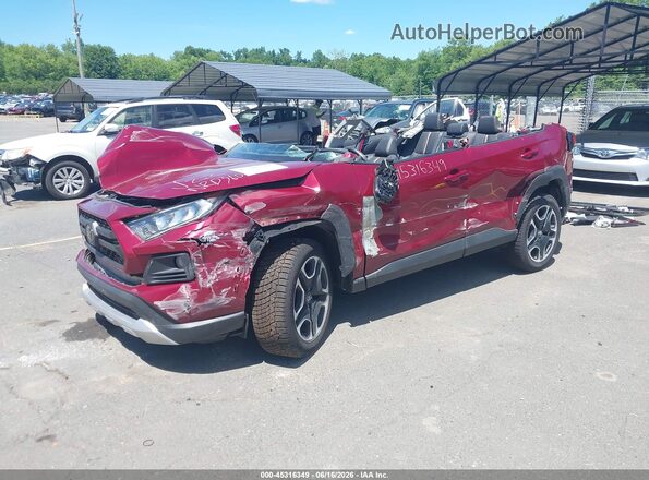 2T3J1RFV4KC032796 2019 TOYOTA RAV4 Red Առջևի ձախ երեք քառորդ տեսարան