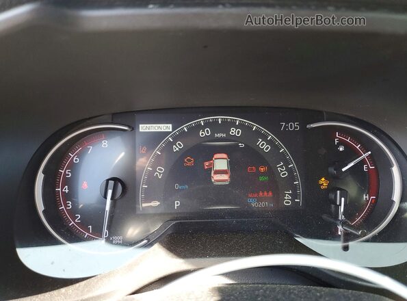 2T3J1RFV6KW034192 2019 TOYOTA RAV4 Бордовый Вид щитка приборов