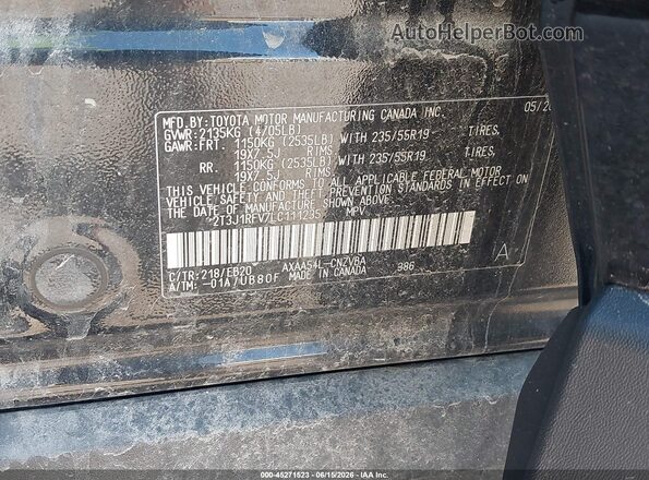 2T3J1RFV7LC111235 2020 TOYOTA RAV4 Black Շարժիչի բաժամունքի տեսք