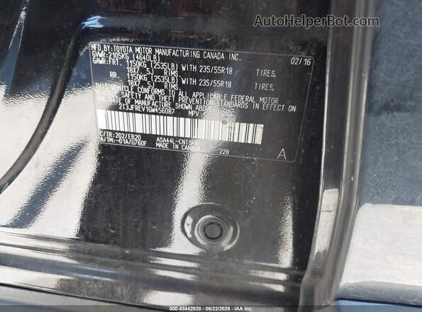 2T3JFREV1GW456087 2016 TOYOTA RAV4 Black Вид підкапотного простору