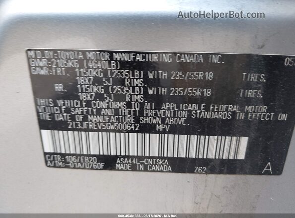2T3JFREV5GW500642 2016 TOYOTA RAV4 Silver Շարժիչի բաժամունքի տեսք