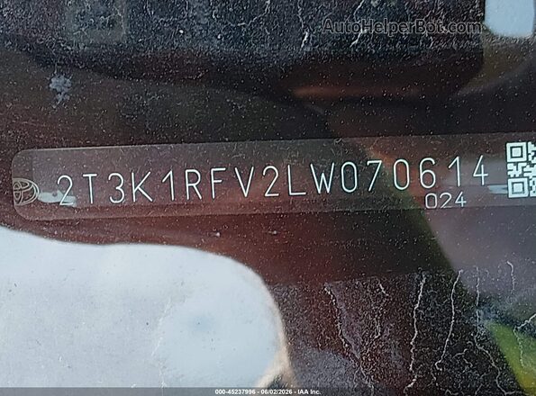 2T3K1RFV2LW070614 2020 TOYOTA RAV4 Maroon Widok komory silnika