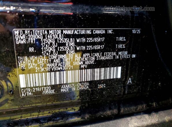 2T3K1RFV9SW430721 2025 TOYOTA RAV4 Black 