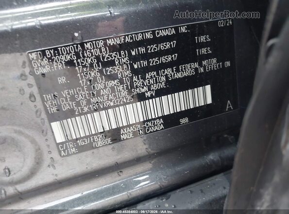 2T3K1RFVXRW322425 2024 TOYOTA RAV4 Gray Widok komory silnika