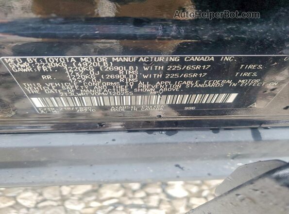 2T3LWRFV0MW120255 2021 TOYOTA RAV4 Black Vista de la etiqueta del VIN