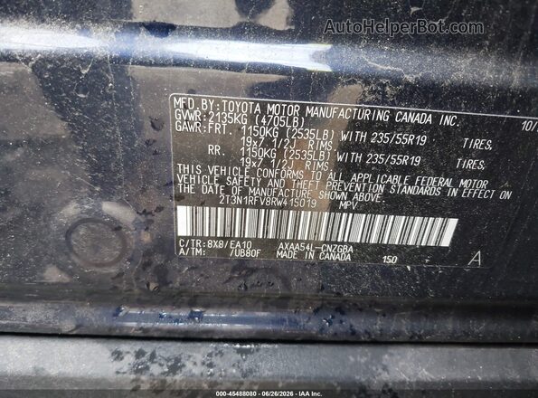 2T3N1RFV8RW415019 2024 TOYOTA RAV4 Blue Շարժիչի բաժամունքի տեսք