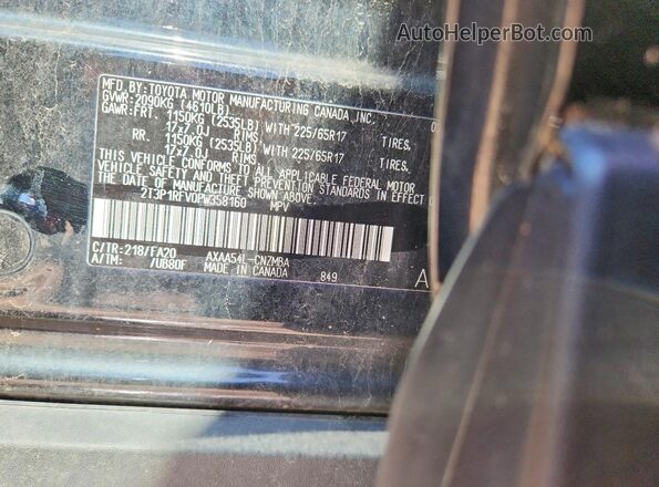 2T3P1RFV0PW358160 2023 TOYOTA RAV4 Black VIN sticker view