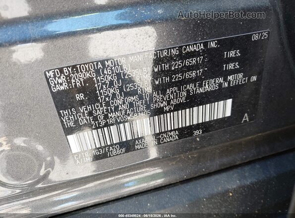 2T3P1RFV0SW581405 2025 TOYOTA RAV4 Gray Widok komory silnika