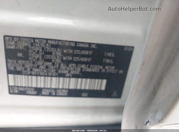 2T3P1RFV1RC418161 2024 TOYOTA RAV4 White Widok komory silnika