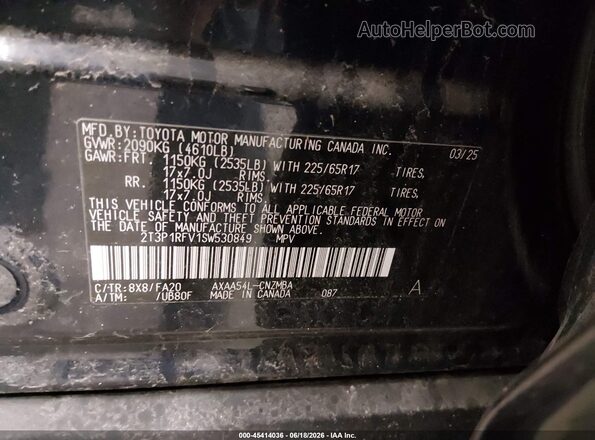 2T3P1RFV1SW530849 2025 TOYOTA RAV4 Dark Blue Vista del compartimento del motor