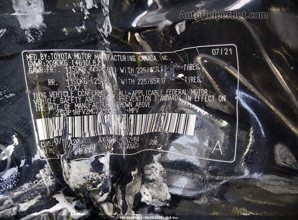 2T3P1RFV2MC229950 2021 TOYOTA RAV4 Black Widok komory silnika