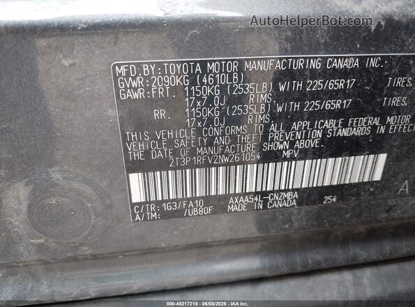 2T3P1RFV2NW261054 2022 TOYOTA RAV4 Gray Widok komory silnika