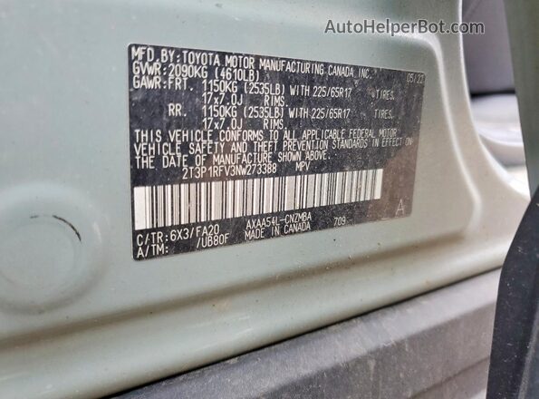 2T3P1RFV3NW273388 2022 TOYOTA RAV4 Серый 