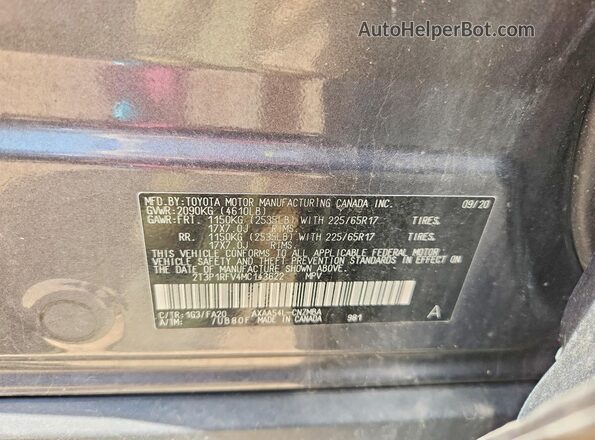 2T3P1RFV4MC143622 2021 TOYOTA RAV4 Gray Widok wnętrza 360 stopni