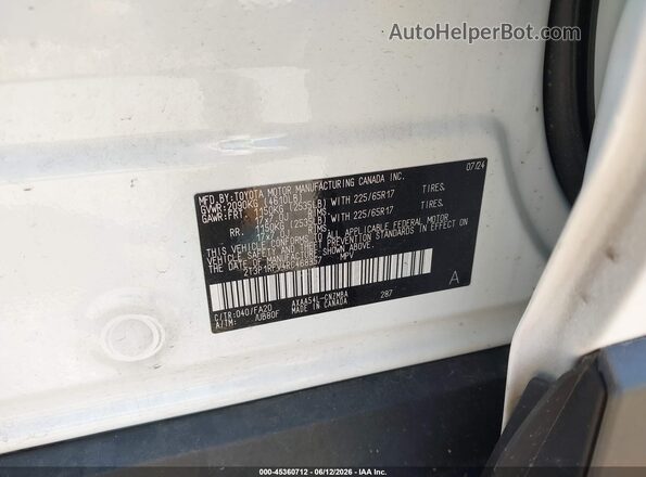 2T3P1RFV4RC468357 2024 TOYOTA RAV4 White Вид підкапотного простору