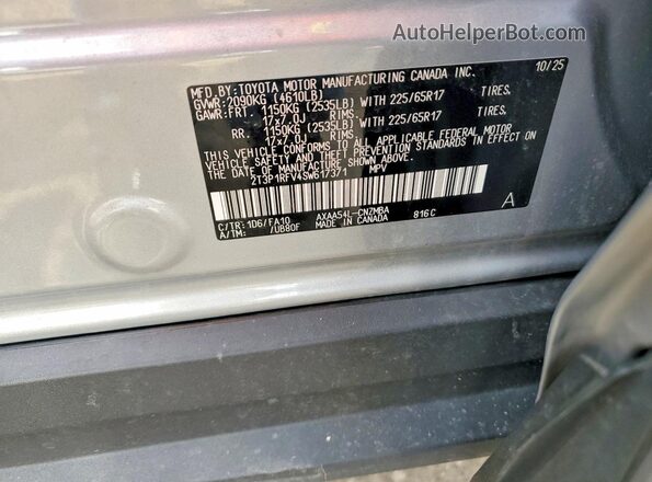 2T3P1RFV4SW617371 2025 TOYOTA RAV4 Silver 