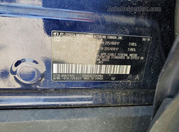 2T3P1RFV5KC022806 2019 TOYOTA RAV4 Blue 