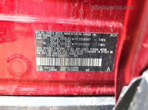 2T3P1RFV5RW459701 2024 TOYOTA RAV4 Burgundy Widok komory silnika