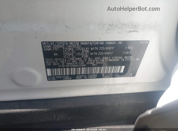 2T3P1RFV6RW445886 2024 TOYOTA RAV4 White 