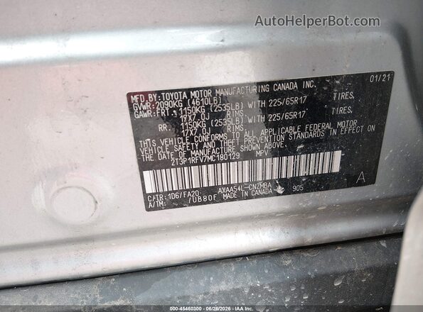 2T3P1RFV7MC180129 2021 TOYOTA RAV4 Silver Engine compartment view