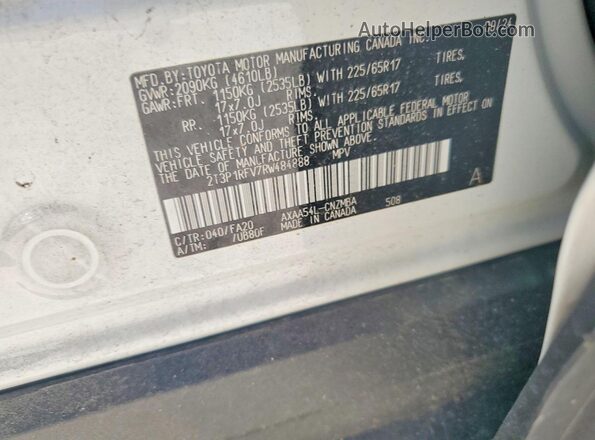 2T3P1RFV7RW484888 2024 TOYOTA RAV4 White 360 interior view