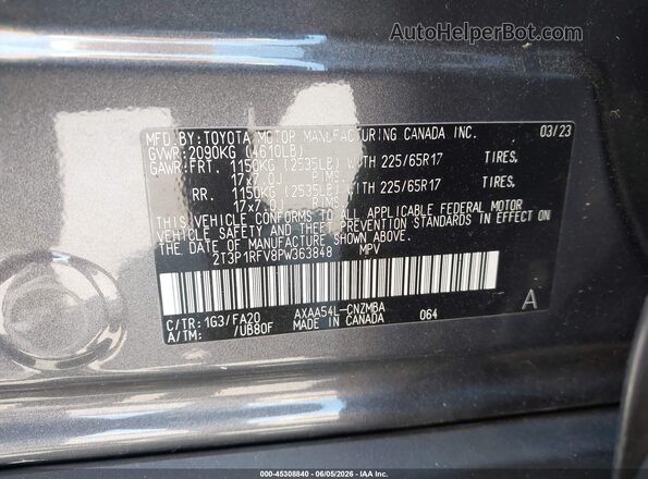 2T3P1RFV8PW363848 2023 TOYOTA RAV4 Gray 