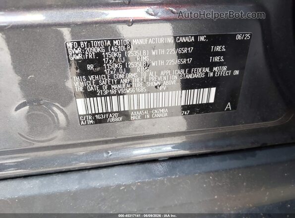 2T3P1RFV9SW561685 2025 TOYOTA RAV4 Black ძრავის განყოფილების ხედი