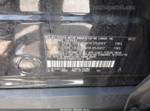 2T3P1RFVXNW307729 2022 TOYOTA RAV4 Черный 