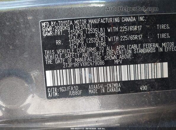 2T3P1RFVXRC479086 2024 TOYOTA RAV4 Black Widok komory silnika