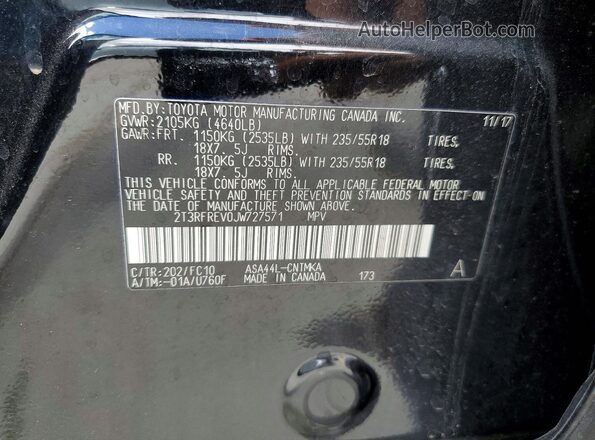2T3RFREV0JW727571 2018 TOYOTA RAV4 Black 