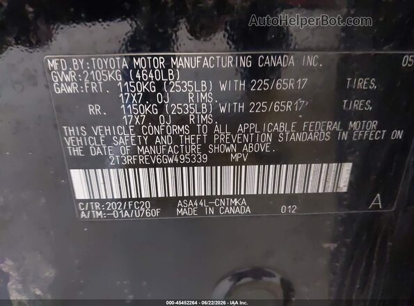 2T3RFREV6GW495339 2016 TOYOTA RAV4 Black Շարժիչի բաժամունքի տեսք
