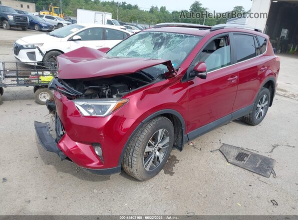2T3RFREVXJW833929 2018 TOYOTA RAV4 Red წინა მარცხენა ხედი სამი მეოთხედიდან