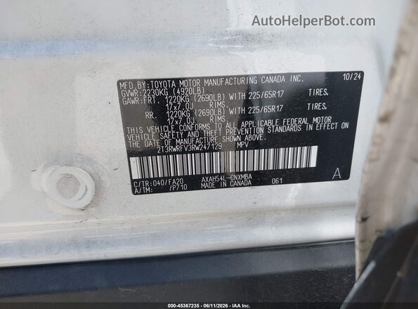 2T3RWRFV3RW247129 2024 TOYOTA RAV4 White 