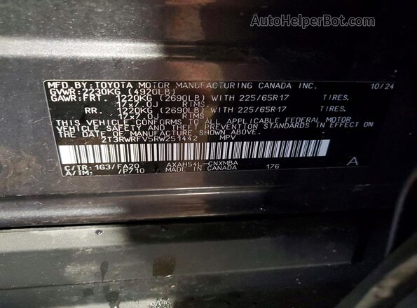 2T3RWRFV5RW251442 2024 TOYOTA RAV4 Gray 